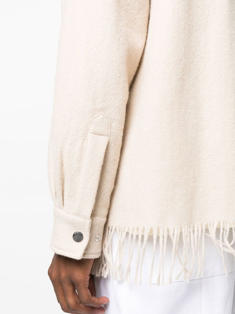 Neutral Wool Shirt Jacket