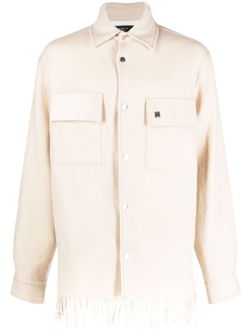 Neutral Wool Shirt Jacket