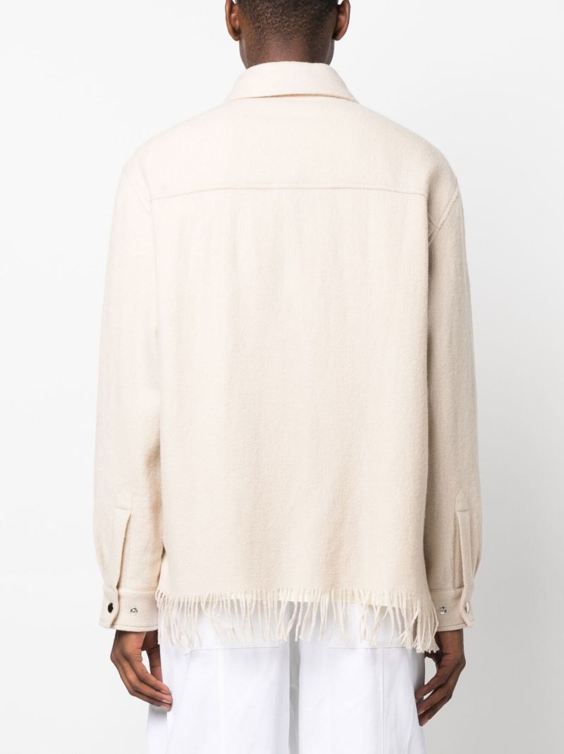 Neutral Wool Shirt Jacket