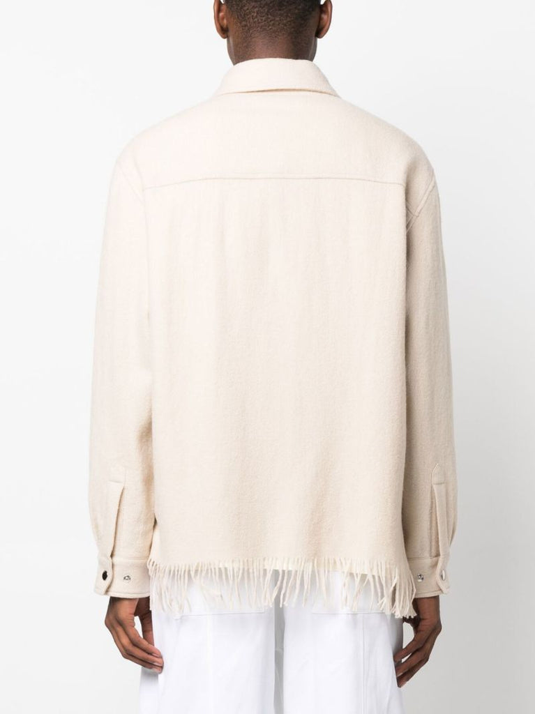 Neutral Wool Shirt Jacket