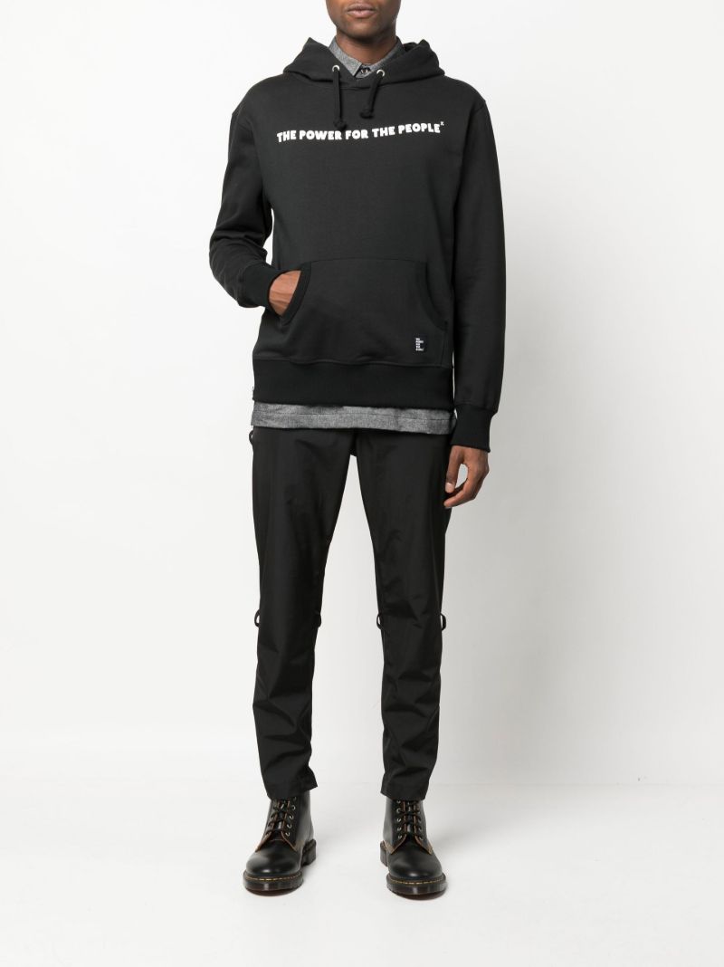 Black Logo Print Organic Cotton Hoodie