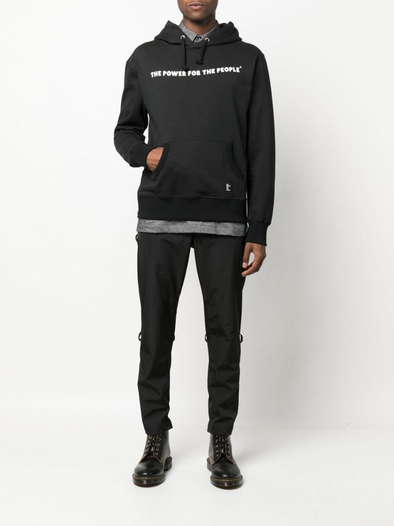 Black Logo Print Organic Cotton Hoodie