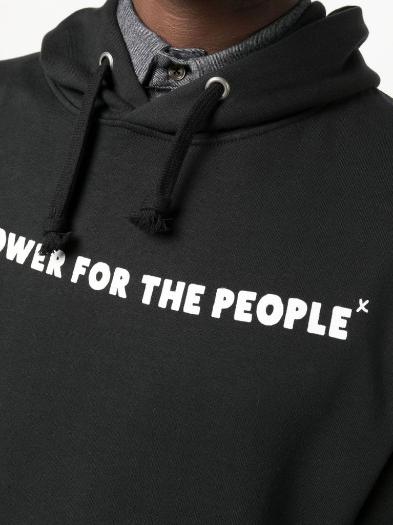 Black Logo Print Organic Cotton Hoodie