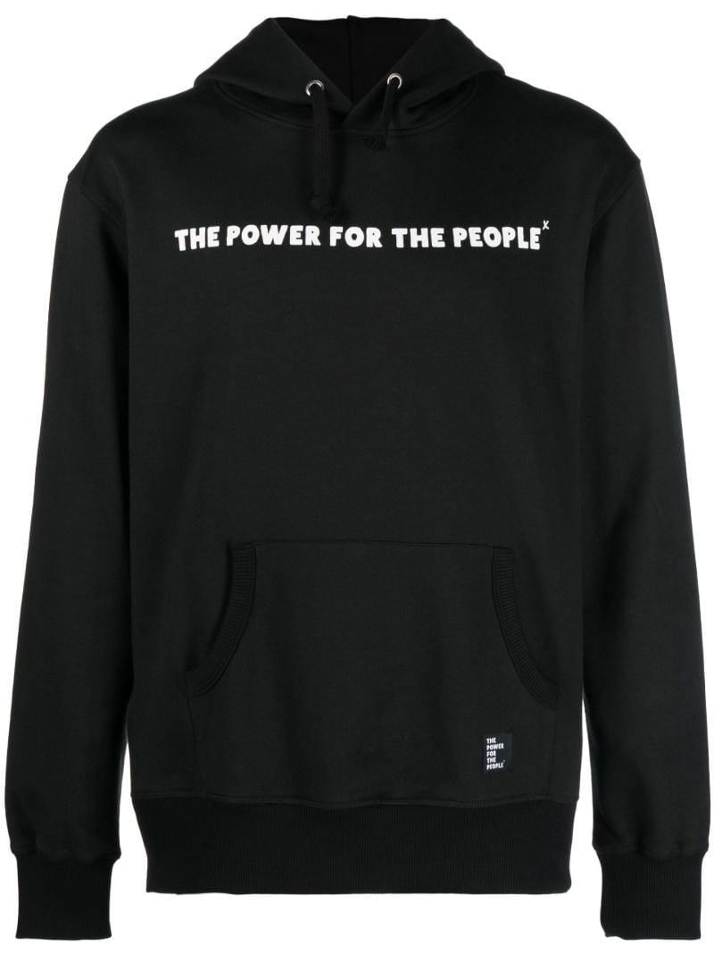 Black Logo Print Organic Cotton Hoodie