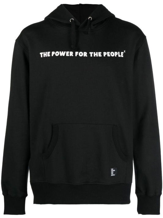 Black Logo Print Organic Cotton Hoodie