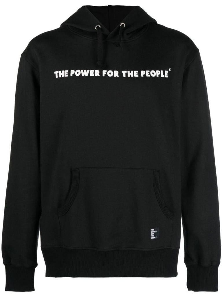 Black Logo Print Organic Cotton Hoodie