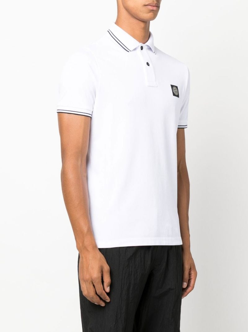 White Cotton PiquÃ_x0083_Â© Polo Shirt