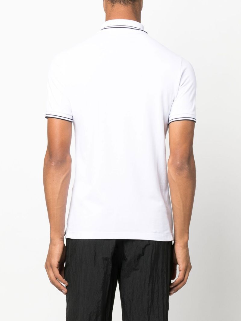 White Cotton PiquÃ_x0083_Â© Polo Shirt