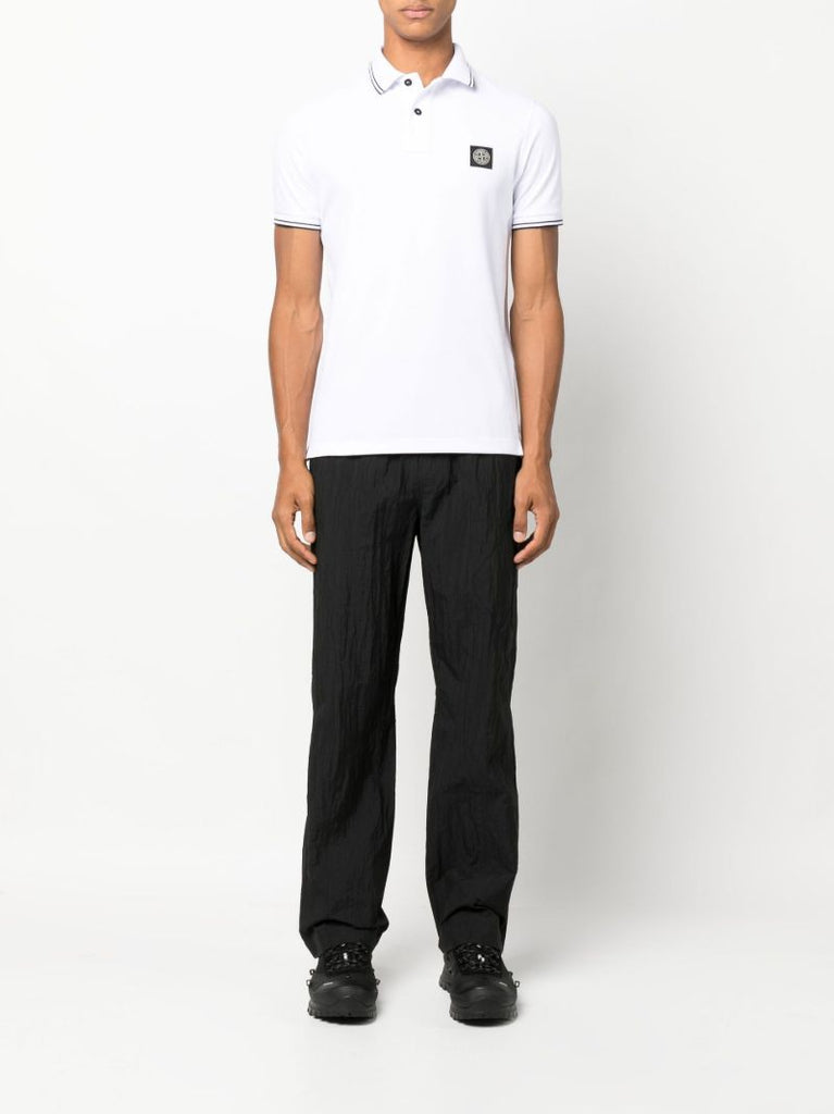 White Cotton PiquÃ_x0083_Â© Polo Shirt