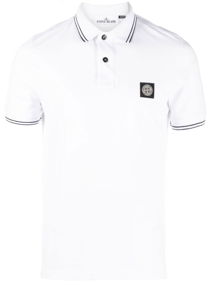 White Cotton PiquÃ_x0083_Â© Polo Shirt