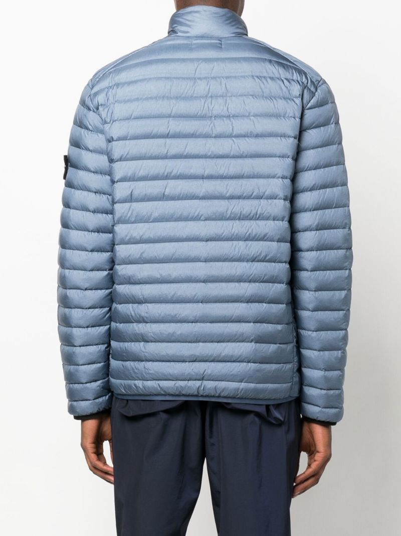 Blue Zipped Puffer Jacket