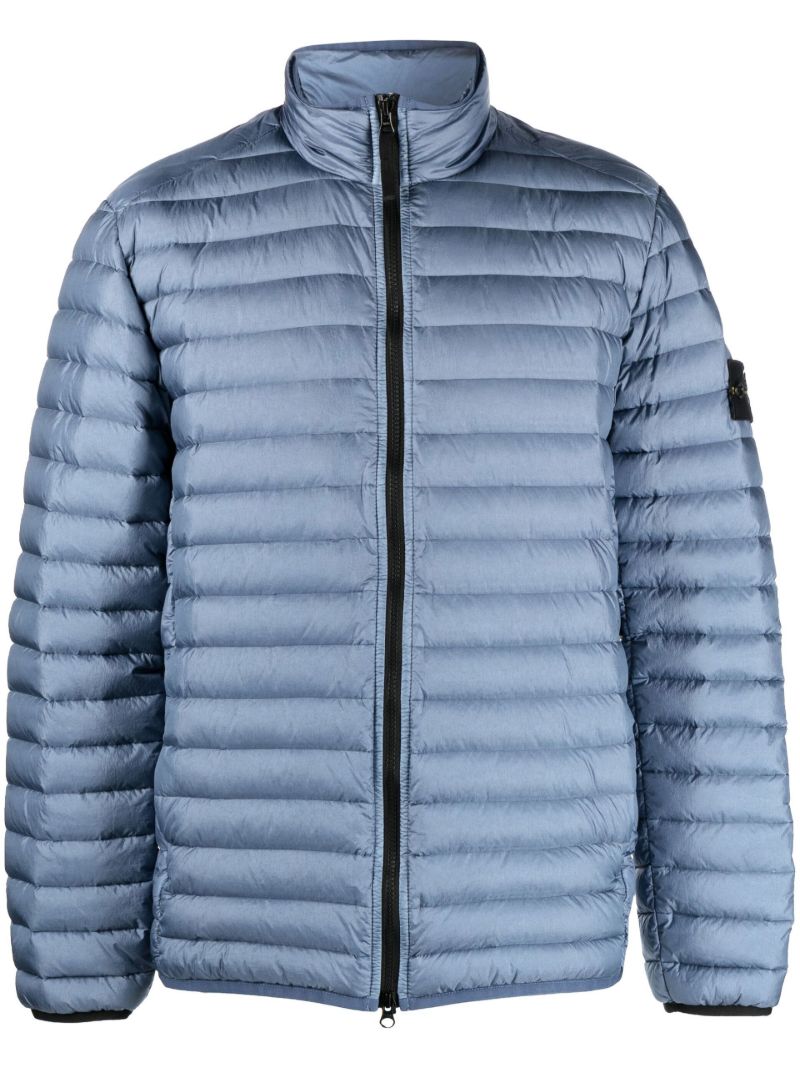 Blue Zipped Puffer Jacket