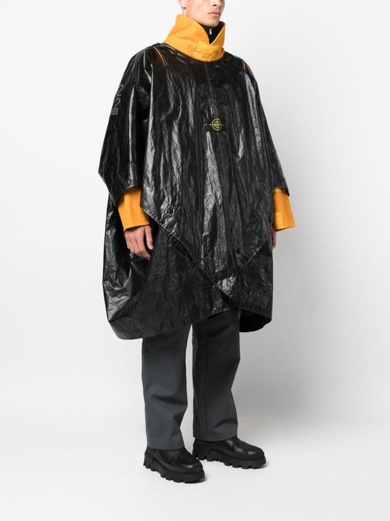 Black Detachable-lining Raincoat