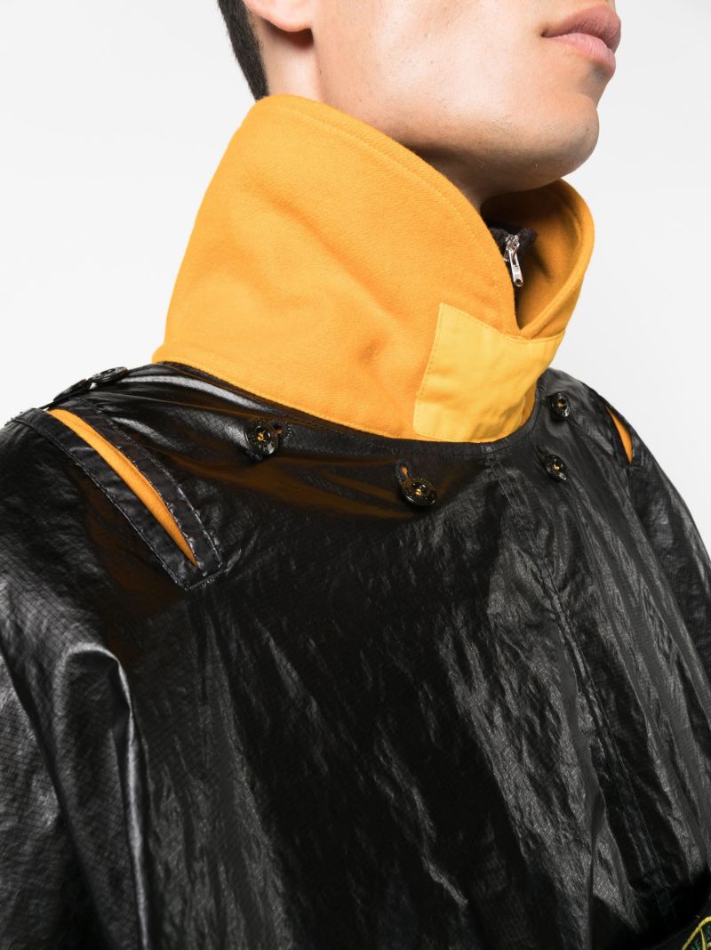 Black Detachable-lining Raincoat