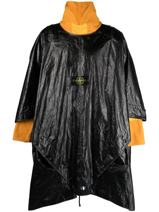 Black Detachable-lining Raincoat