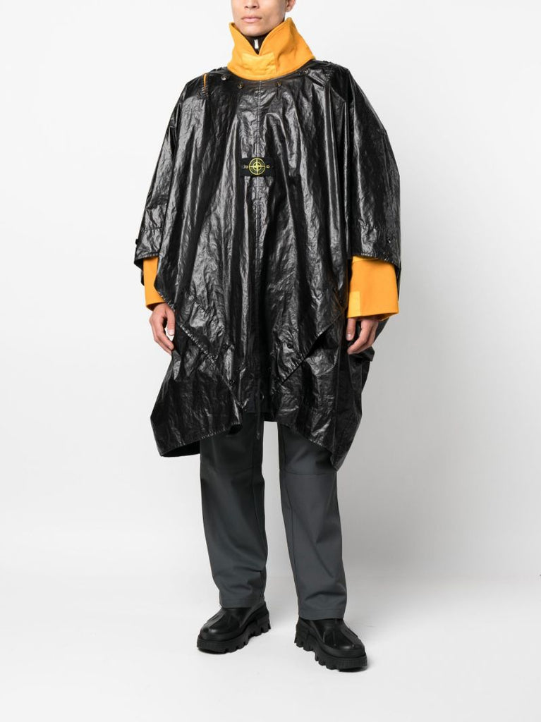 Black Detachable-lining Raincoat