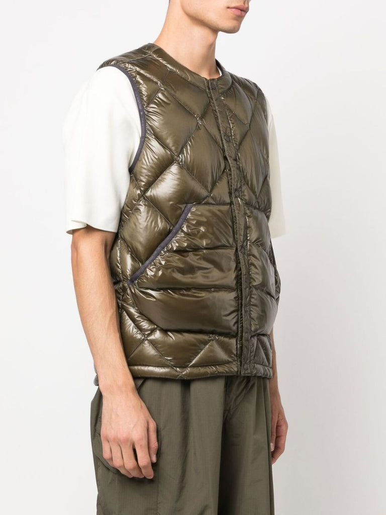 Green Sleeveless Quilted Gilet