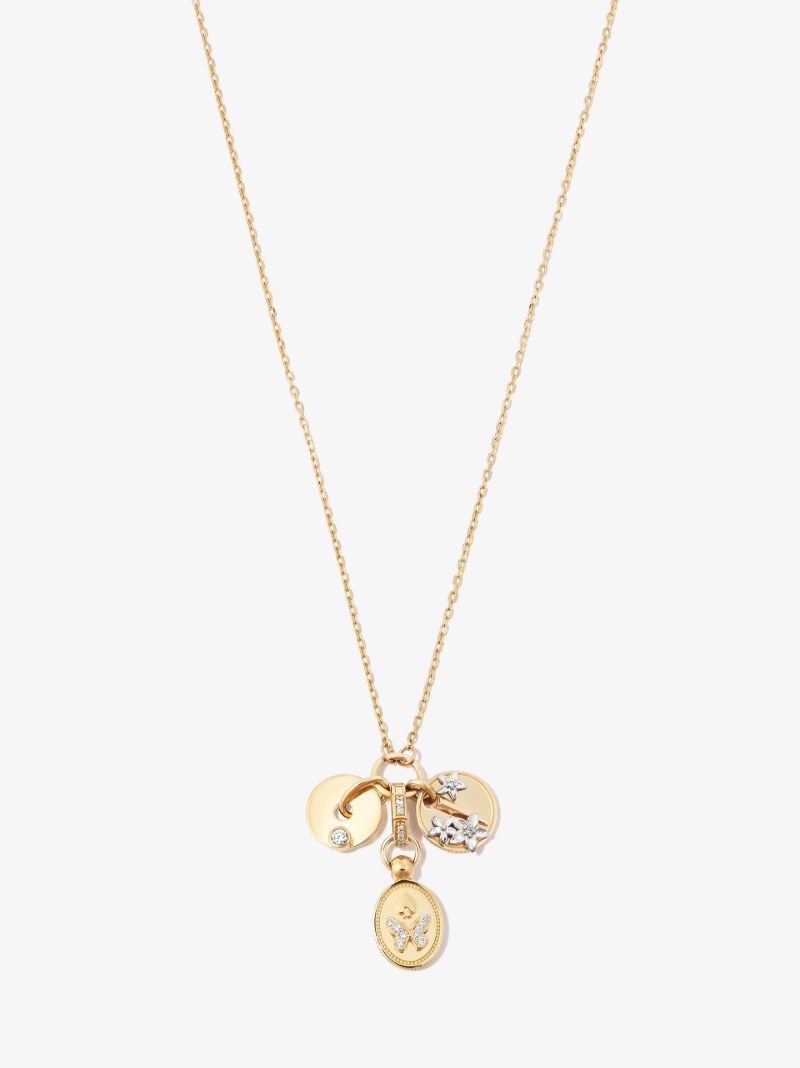 18k Yellow Gold Reverie & Resilience Mini Diamond Pendant Necklace