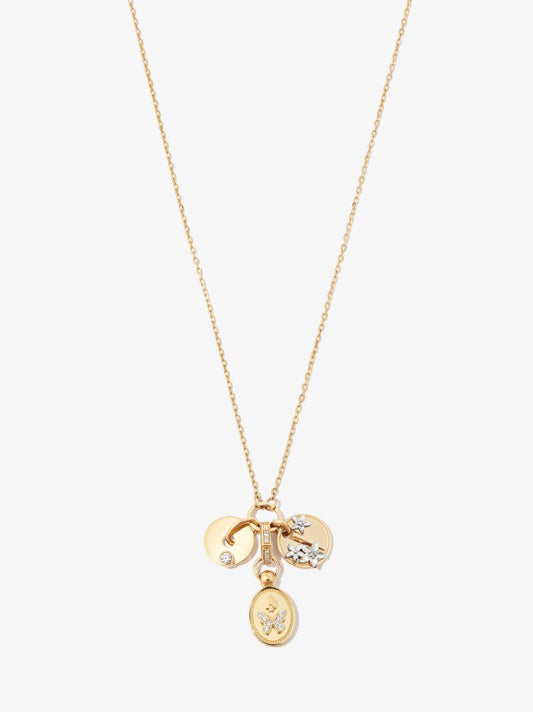 18k Yellow Gold Reverie & Resilience Mini Diamond Pendant Necklace