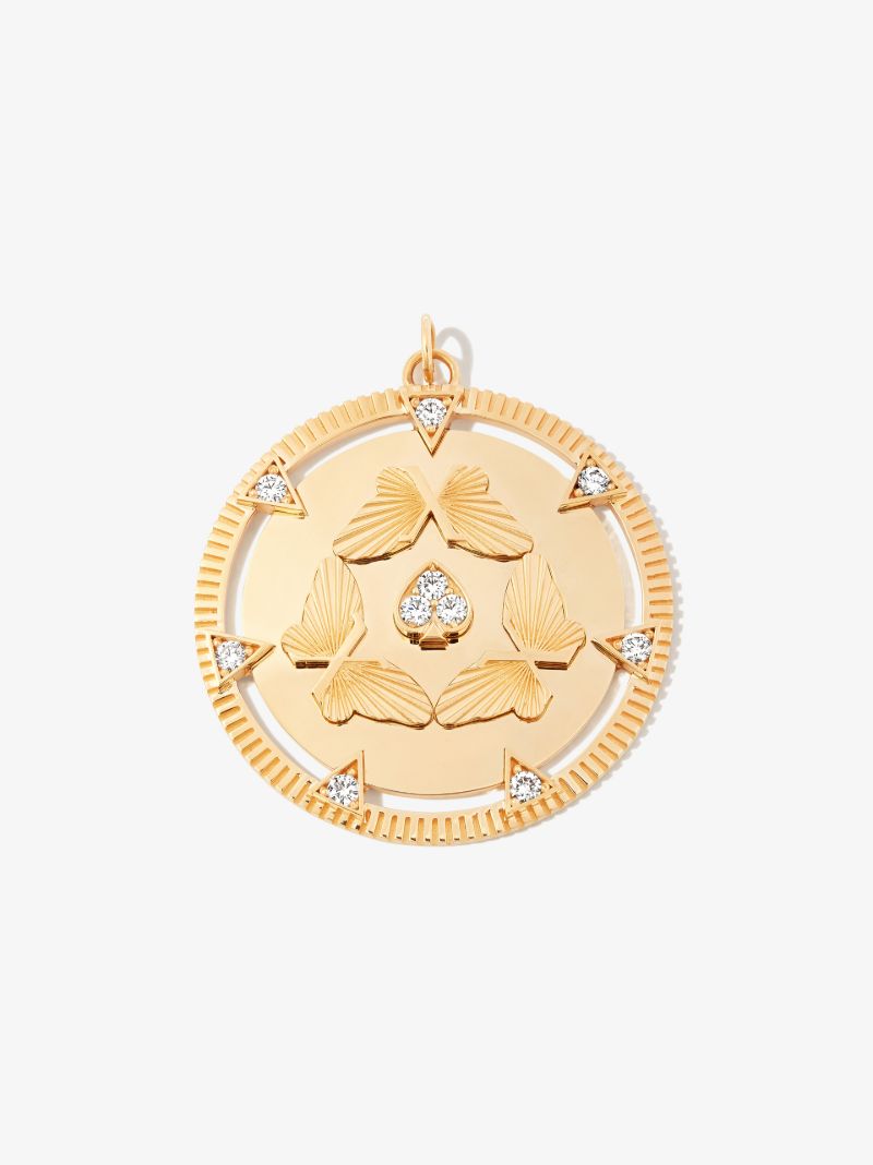 18k Yellow Gold Reverie Oversized Medallion Diamond Charm