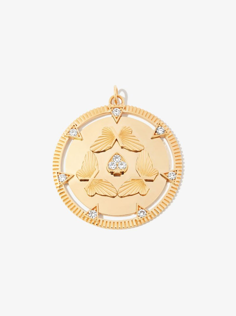 18k Yellow Gold Reverie Oversized Medallion Diamond Charm