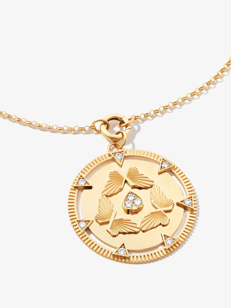 18k Yellow Gold Reverie Oversized Medallion Diamond Charm