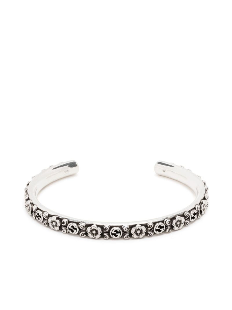 Sterling Silver Floral Cuff Bracelet