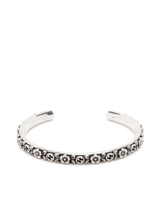 Sterling Silver Floral Cuff Bracelet