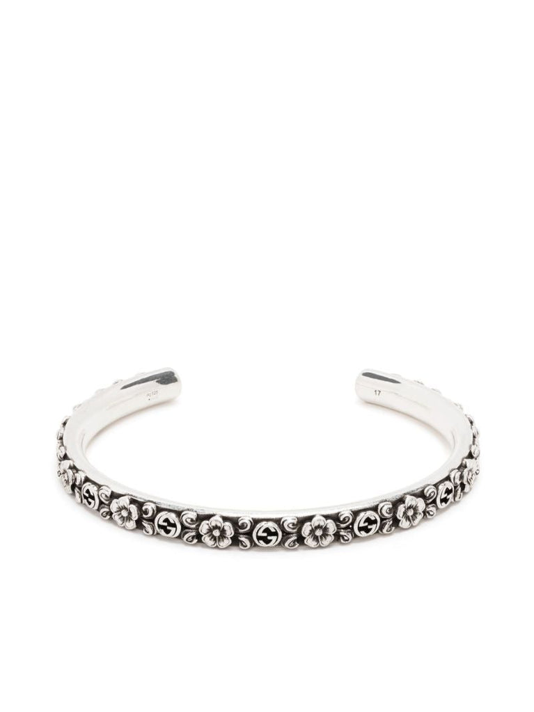 Sterling Silver Floral Cuff Bracelet