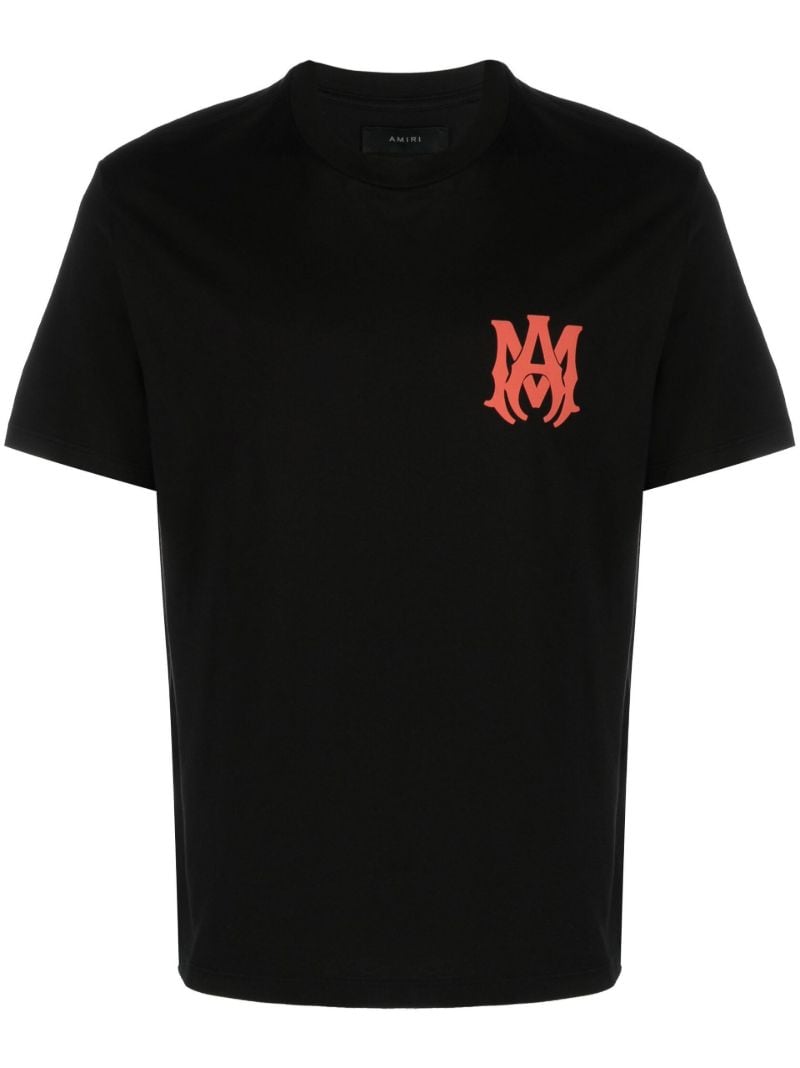 Black Ma Logo Print Cotton T-shirt