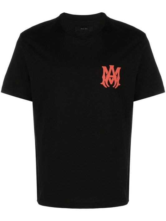 Black Ma Logo Print Cotton T-shirt
