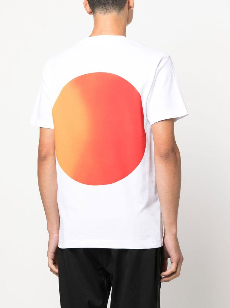 White Logo Print Cotton T-shirt