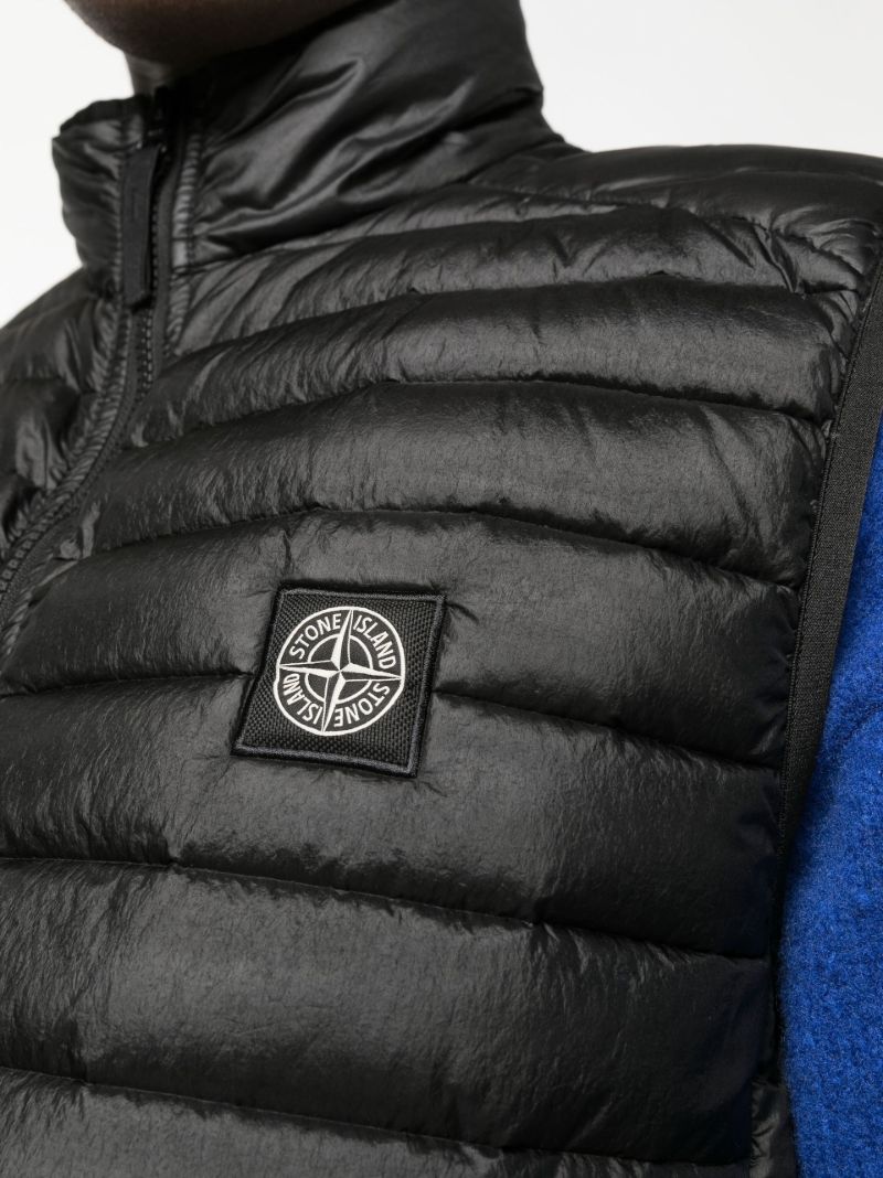 Black Zipped Puffer Gilet