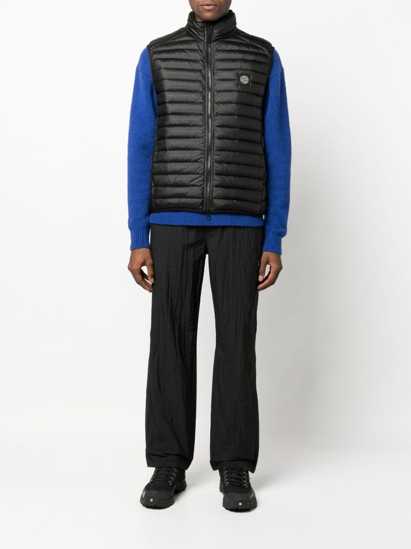 Black Zipped Puffer Gilet