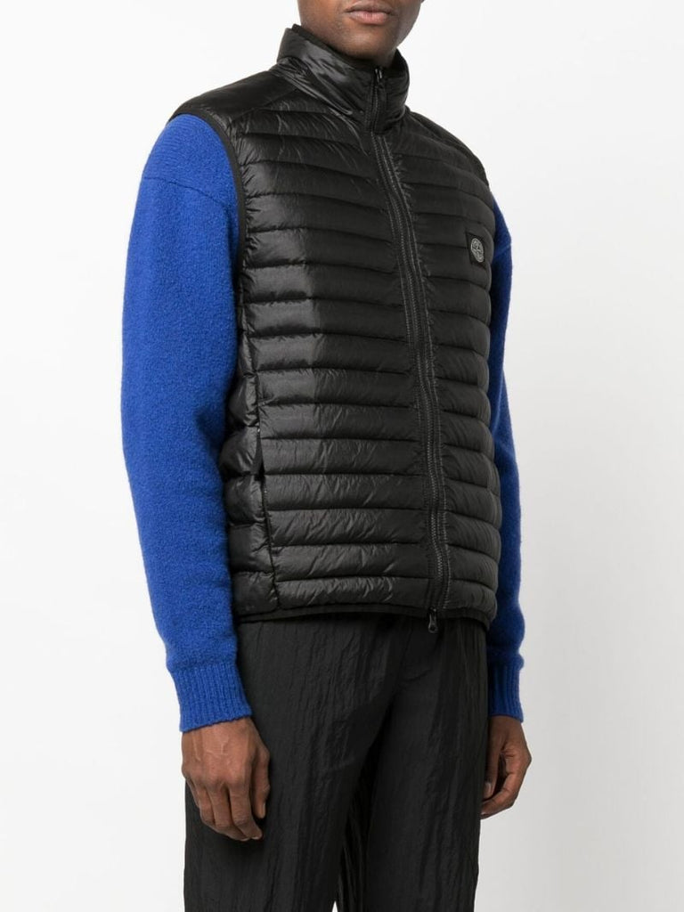 Black Zipped Puffer Gilet