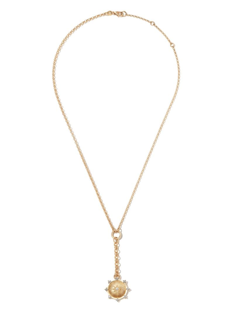 18k Yellow Gold Baby Spark Medallion Diamond Necklace