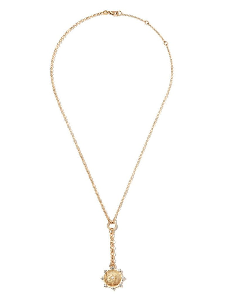 18k Yellow Gold Baby Spark Medallion Diamond Necklace
