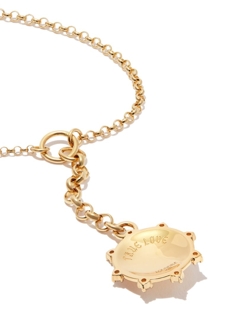 18k Yellow Gold Baby Spark Medallion Diamond Necklace