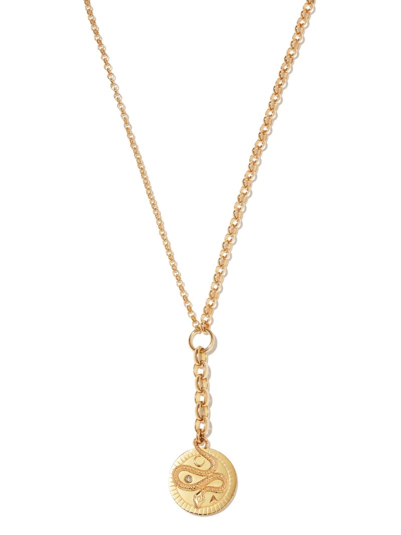 18k Yellow Gold Wholeness Medium Diamond Medallion Necklace