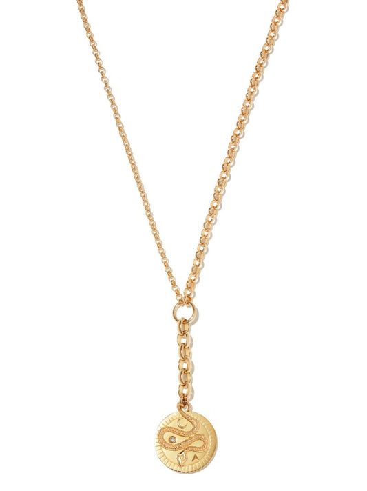 18k Yellow Gold Wholeness Medium Diamond Medallion Necklace