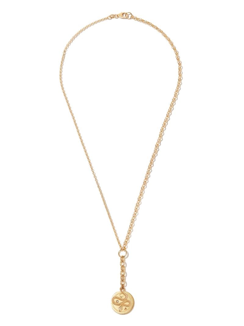 18k Yellow Gold Wholeness Medium Diamond Medallion Necklace