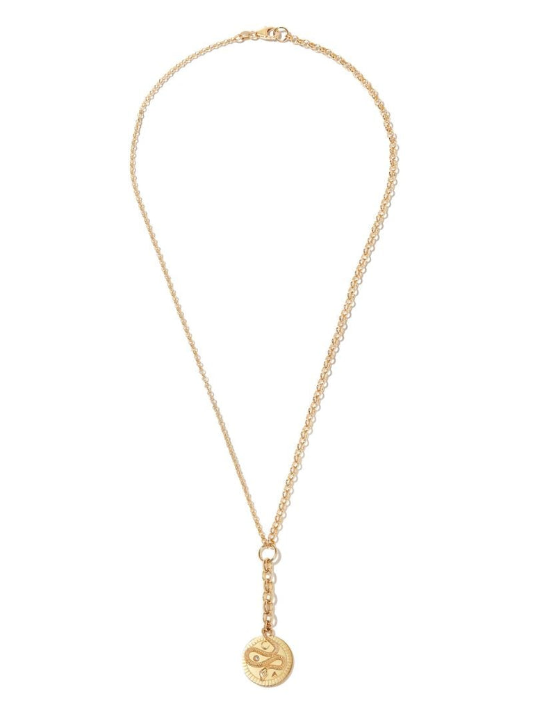 18k Yellow Gold Wholeness Medium Diamond Medallion Necklace