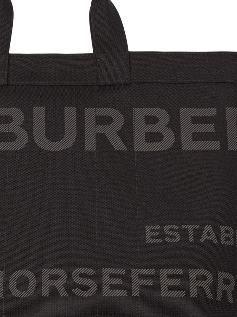Black Horseferry Print Tote Bag