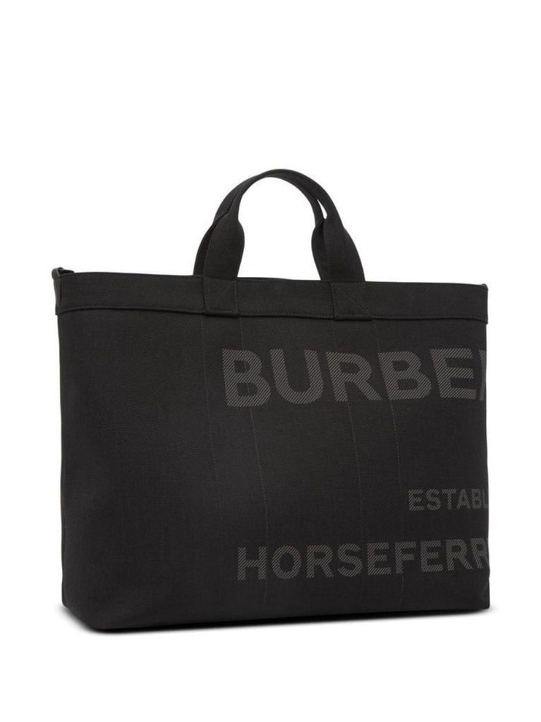 Black Horseferry Print Tote Bag