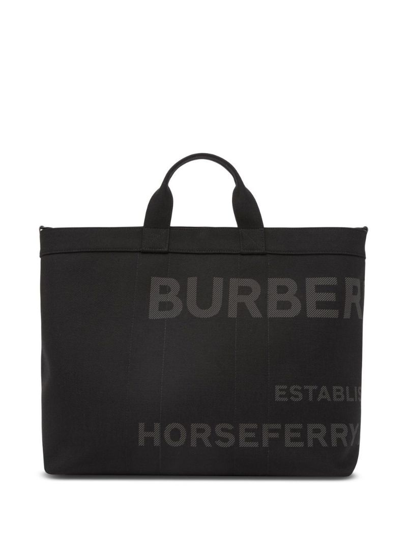 Black Horseferry Print Tote Bag