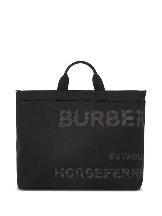 Black Horseferry Print Tote Bag