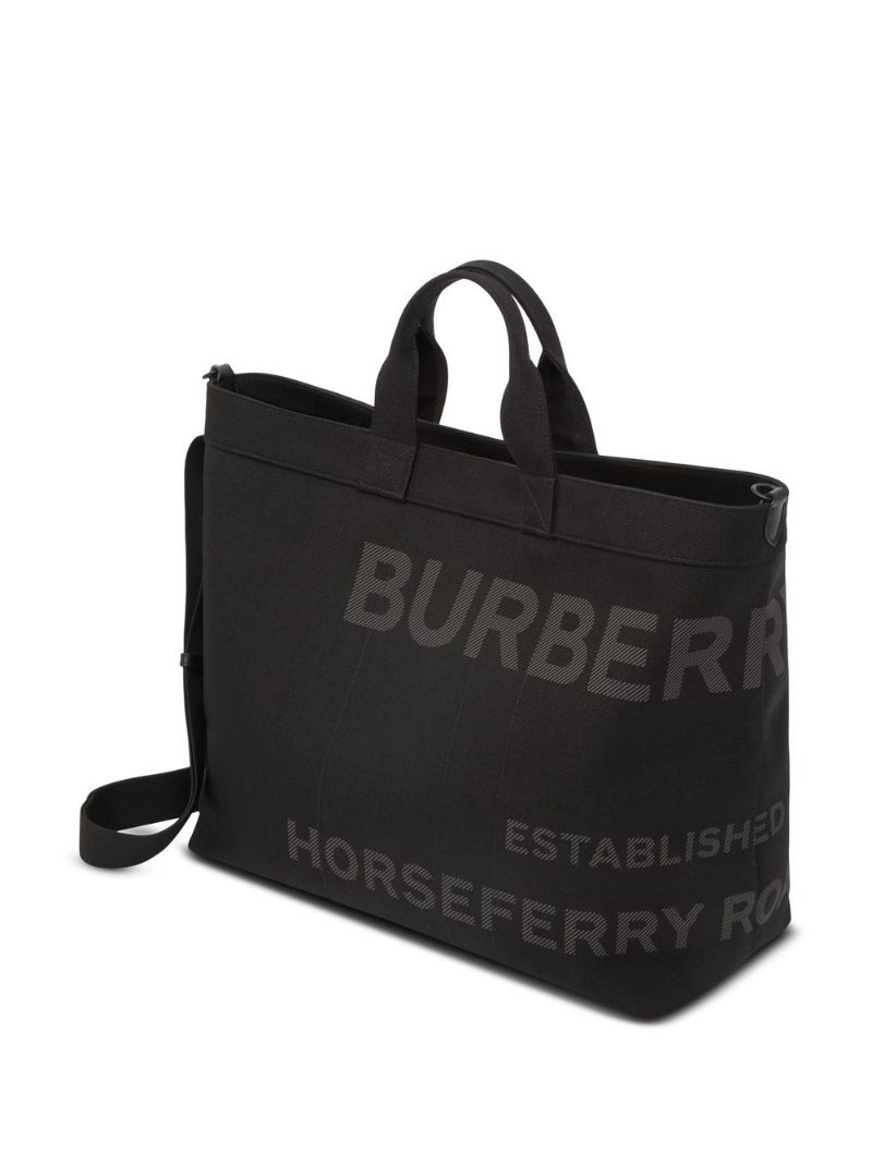 Black Horseferry Print Tote Bag