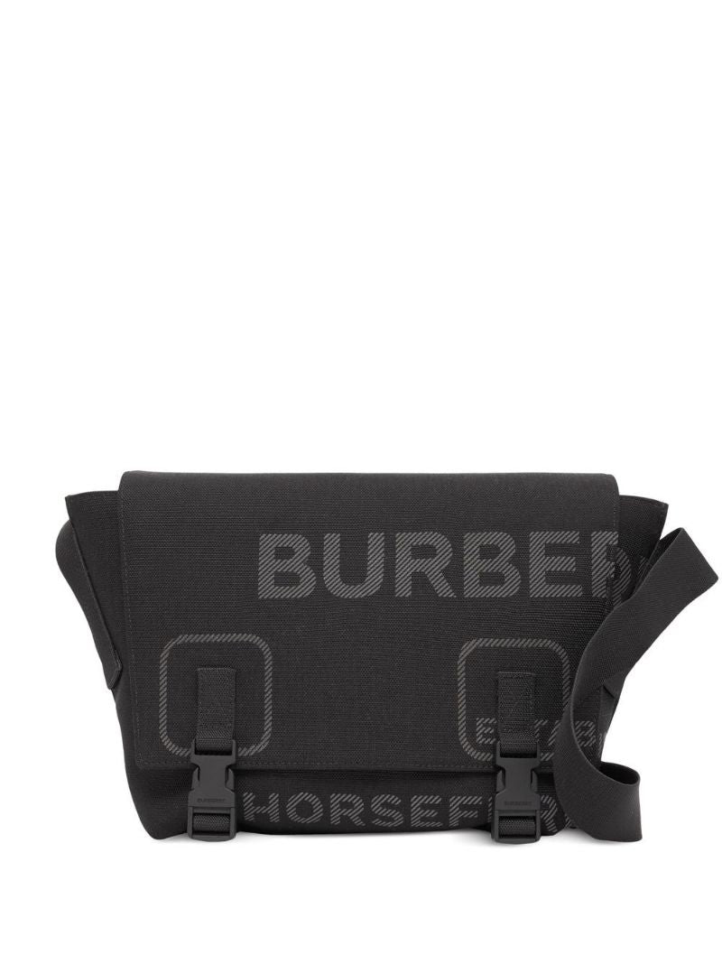 Black Horseferry Print Small Messenger Bag