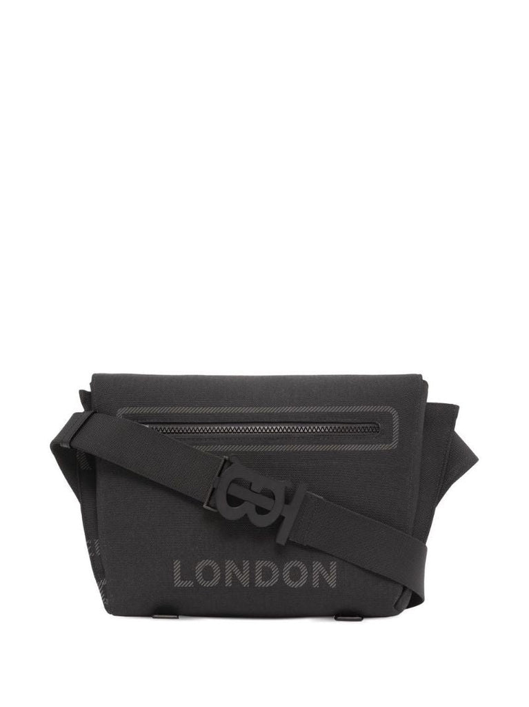 Black Horseferry Print Small Messenger Bag