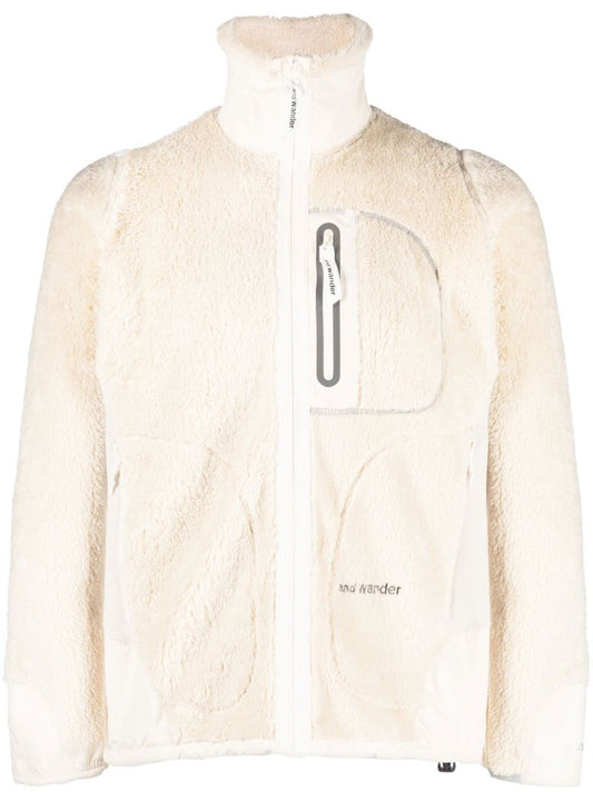 Neutral Funnel Neck Fleece Jacket